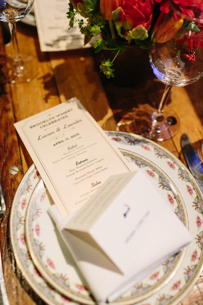 Food menu for wedding at Brooklyn Winery